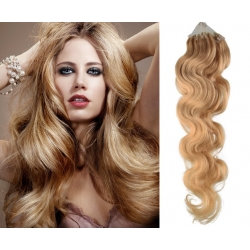 Vlnité vlasy Micro Ring / Easy Loop / Easy Ring / Micro Loop 50cm – přírodní blond