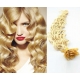 Kudrnaté vlasy evropského typu k prodlužování keratinem 50cm - nejsvětlejší blond